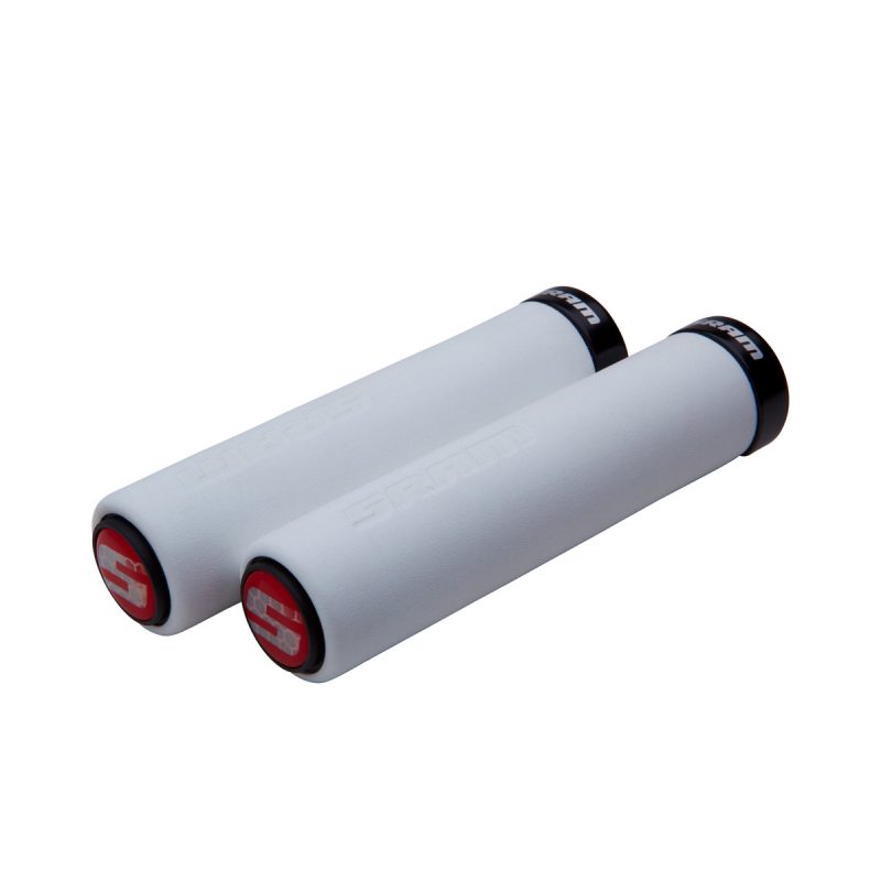 SRAM Locking Grips Foam 129mm White with Single Black Clamp and End Plugs