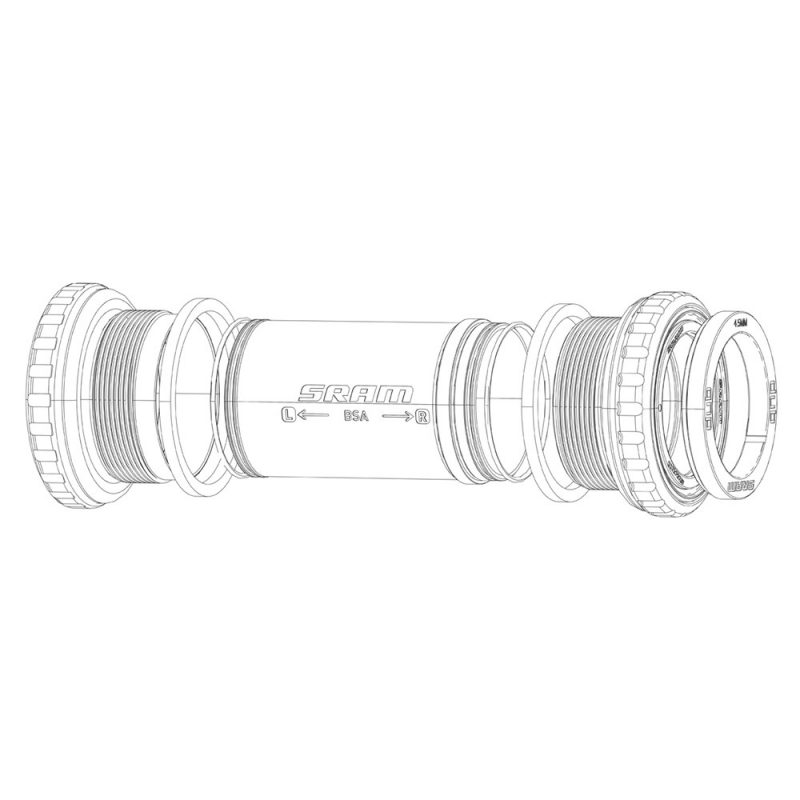 Quarq Spare - Bottom Bracket Spindle Spacer Kit BB30 Quarq MTB (Drive Side Spacer 15.46, Outer/Inner Adjuster Rings and Screw)