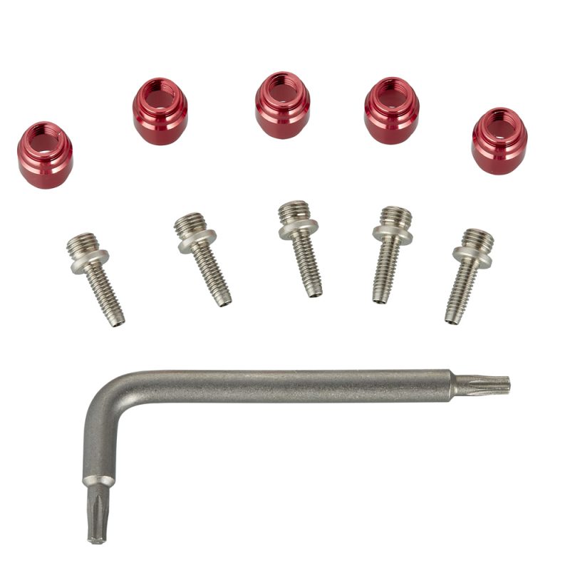 Sram Spare - Disc Brake Spare Lever Hydraulic Disc Brake Hose Fitting KitIncludes 5 Threaded HoseBarbs 5 Red Comp Fittings, 1 T8 TORX) Qty 5