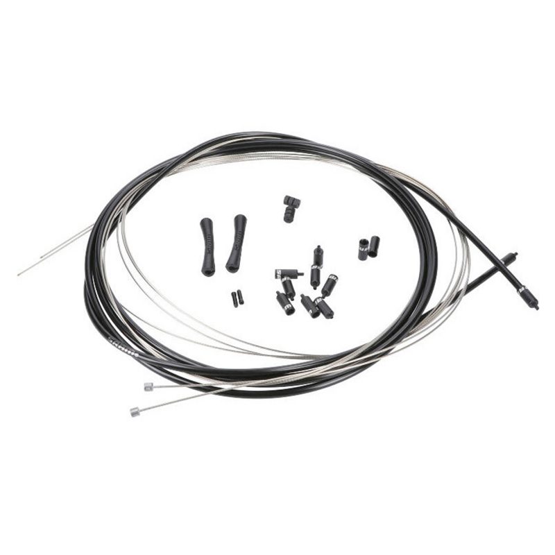 SRAM SlickWire Road and MTB Shift Cable Kit 4mm (2x 2300mm 1.1mm coated cables, 4mm nylon braided housing, ferrules, end caps, frame protectors)