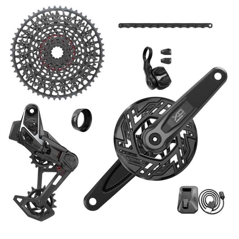 SRAM - X0 T-Type Eagle E-Mtb 104Bcd Transmission Axs Groupset (Rd W/Battery/Charger/Cord, Ec Pod Ult, Cr 104Bcd T-Type 34T,Clip-On Guard, Cn 126L, Cs Xs-1295 10-52T) ? Cranks Not Included 2023