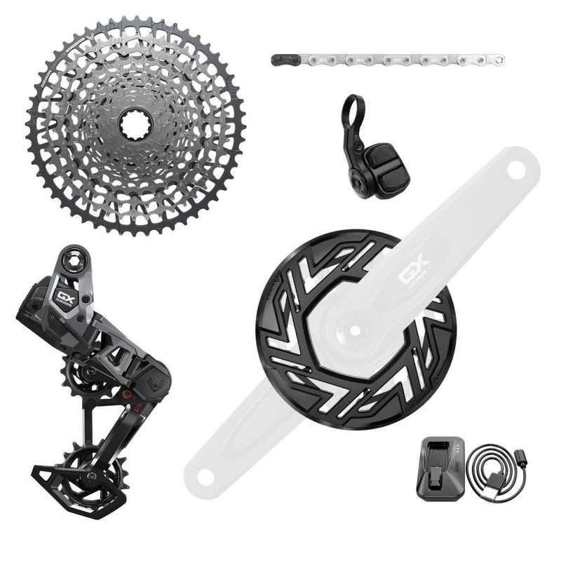 SRAM - GX T-Type Eagle E-Mtb 104Bcd Transmission Axs Groupset (Rd W/Battery/Charger/Cord, Ec Pod, Cr 104Bcd T-Type 34T,Clip-On Guard, Cn 126L, Cs Xs-1275 10-52T) ? Cranks Not Included