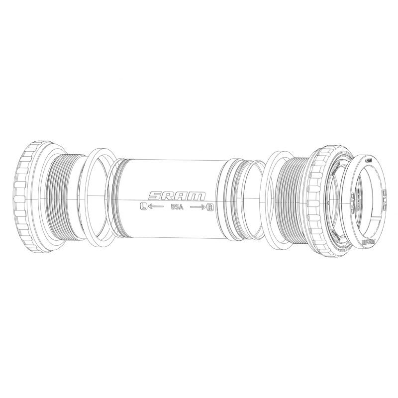 Sram Spare - Bottom Bracket Preload Adjuster Kit Dub (Including Screw, Outerring And 2 Innerrings Non-Flanged & Flanged (Flanged Compatible With Xx1 And X01 Dub Cranks, Except For Fat)