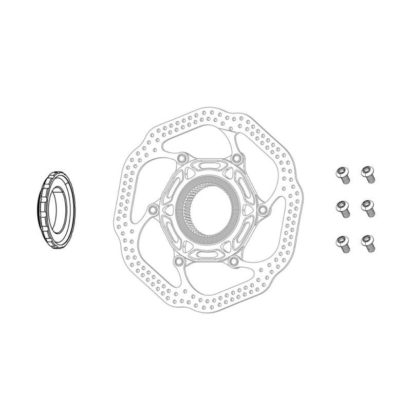 Sram Spare - Hub Centerlock Rotor Disc Lockring Black Sram Logo Qty 1 2021