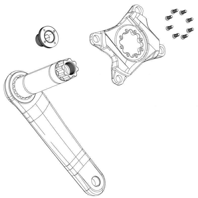 SRAM - Pedal Assist Bosch/SRAM/Brose Alu And SRAM/Brose Carbon Crank Cap - Including 3 Screws 2023