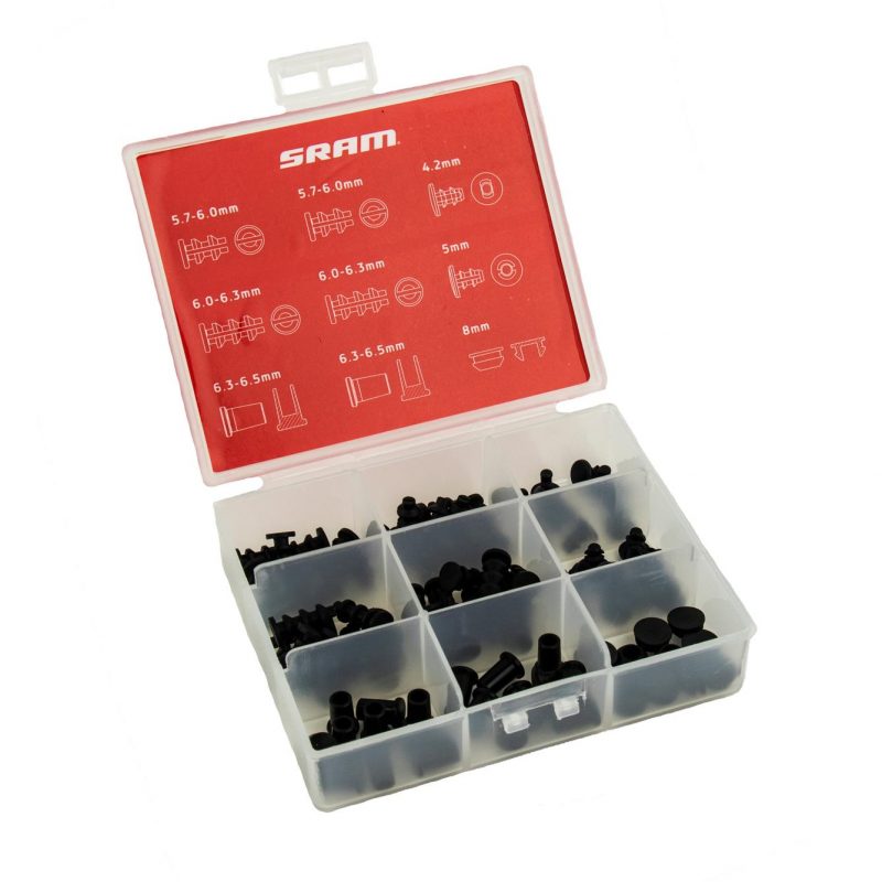 SRAM Frame Plug Tacklebox (4.2mm Qty 10, 5mm Qty 10, 5.7-6mm Qty 20, 6.0-6.3mm Qty 20, 6.3-6.5mm Qty 20 And 8mm Qty 10)