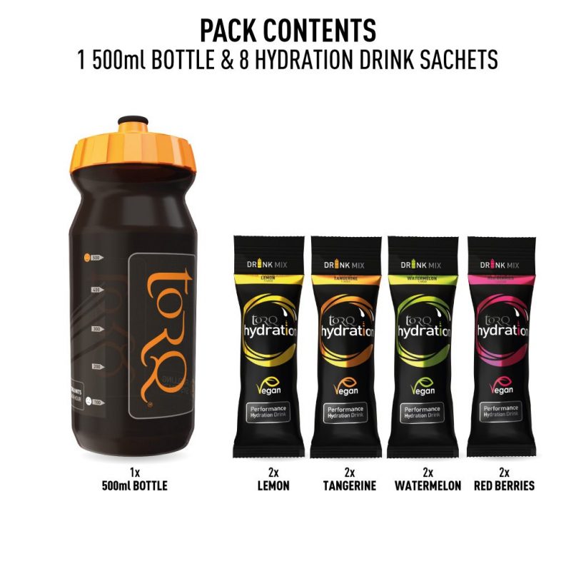 TORQ Hydration 500ml Bottle Sample Pack - 8 Drinks (2 x 4 Flavours)