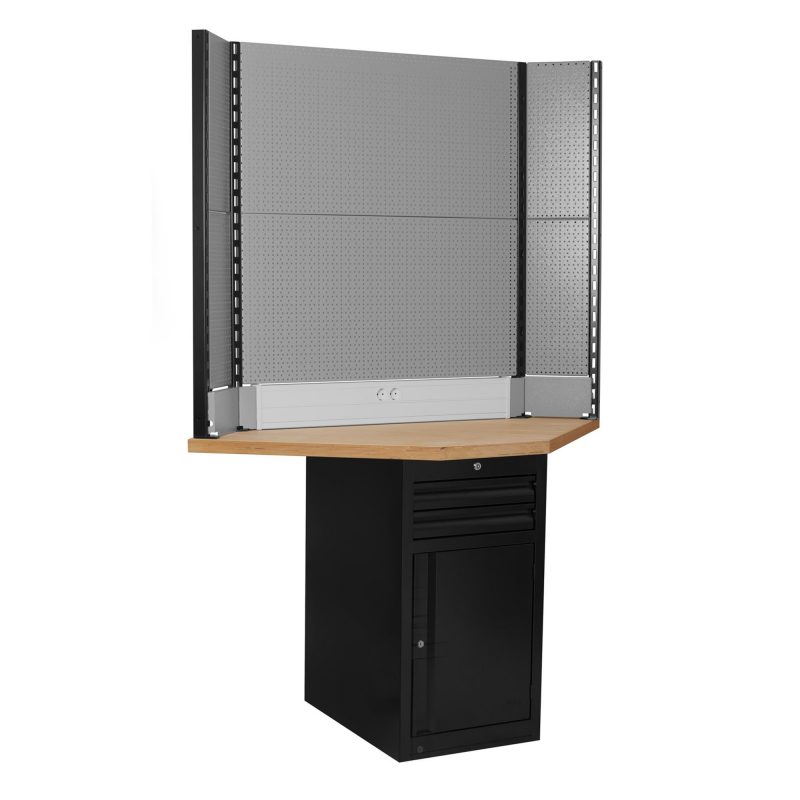 Unior Tech Corner Bench With Narrow Cabinet And Back Panel 2024