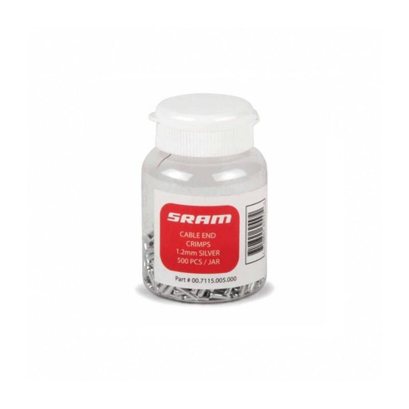 SRAM Brake Cable End Crimps 1.8mm Silver 500-count Jar